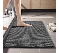 Chenier Tapis de sol de salle de bain, super absorbant et antidérapant, tapis chenille extra dense à poils courts, plusieurs tailles et couleurs en option, fond adhésif thermofusible