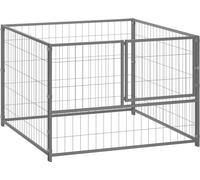 Chenil argenté 100x100x70 cm acier