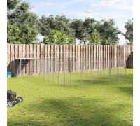 Chenil Argenté 15,73 m² Acier | Toit Polyéthylène, Porte Verrouillable, Parois Grillagees, Usage Exterieur
