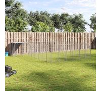 Chenil argenté 15,73 m² - Enclos en acier avec verrou verrouillable et toit en polyéthylène robuste pour un écoulement et une ventilation sûrs - Enclos extérieur résistant aux intempéries pour chien