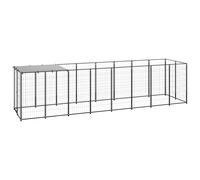 Chenil Argenté 2,42 m² Acier Enclos pour Chiots Cage Chiens Extérieur vidaXL