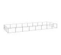 Chenil Argenté 24 m² Acier Cage Animaux Enclos pour Chiot Extérieur