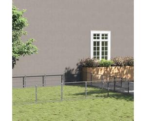 Chenil argenté 24 m² - Cage grillagée en acier avec porte verrouillable pour la sécurité et la ventilation - Clapier d'extérieur robuste pour chien