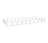 Chenil Argenté 36 m² Acier Cage Animaux Enclos pour Chiot Extérieur