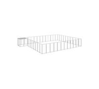 Chenil Argenté 37,51 m² Acier Enclos pour Chiots Cage Chiens Extérieur 3082248