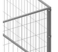 Chenil Noir 28 m² Acier Cage pour Animaux Enclos pour Chiot Extérieur vidaXL