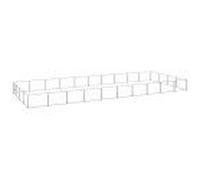 Chenil Argenté 40 m² Acier Cage Animaux Enclos pour Chiot Extérieur
