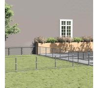 Chenil argenté 49 m² en acier - Grand parc pour chiens et chiots - Cage avec porte verrouillable - 700 x 700 x 70 cm