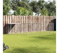 Chenil Argenté 8,47 m² Acier Enclos pour Chiots Cage Chiens Extérieur vidaXL