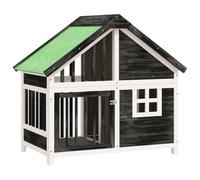 Chenil Cage enclos pac Animaux 96 x 60,5 x 87 cm Bois de pin Solide Gris 02_0041723