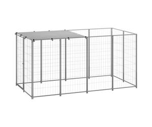 Chenil Cage enclos pac Animaux Argenté 2,42 m² Acier Argent 02_0041727
