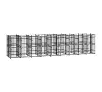 Chenil Cage enclos pac Animaux d'extérieur pour Chiens Acier 16,59 m² Noir 02_0041801