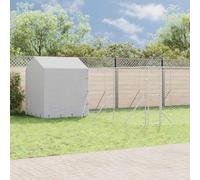 Chenil d'extérieur avec toit 10 x 6 x 2,5 m en acier galvanisé, argenté, bec robuste avec porte verrouillable, housse étanche pour petits animaux tels que chiens, poules,
