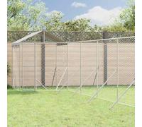 Chenil d'extérieur avec toit, 12 x 12 x 2,5 m, en acier galvanisé, pour chien, chiot, animal de compagnie, sûr