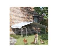 vidaXL Chenil extérieur pour chiens/chiots 400×100×150 cm avec toit
