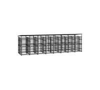 Chenil d'Extérieur avec Toit pour Chiens Acier 14,75 m² Cage Enclos 3097953