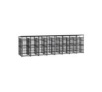 Chenil d'Extérieur avec Toit pour Chiens Acier 14,75 m² Cage Enclos 3097953