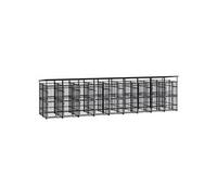Chenil d'Extérieur avec Toit pour Chiens Acier 16,59 m² Cage Enclos 3097954