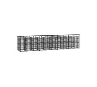 Chenil d'Extérieur avec Toit pour Chiens Acier 18,43 m² Cage Enclos 3097955