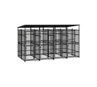 Hondenkennel met dak 7,37 m² staal3097949