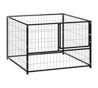 Chenil d'Extérieur, Cage pour Chien avec Porte verrouillable, Enclos pour Animaux de Compagnie, pour Cour, Jardin, terrasse, 100x100x70 cm Noir Acier