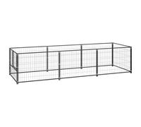 Chenil d'Extérieur, Cage pour Chien avec Porte verrouillable, Enclos pour Animaux de Compagnie, pour Cour, Jardin, terrasse, 300x100x70 cm Noir Acier