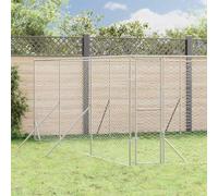 Chenil d'extérieur en Acier galvanisé argenté 6x6x2 m pour Chiens, Niche spacieuse avec Porte verrouillable, enclos Robuste pour Jardin, sécurité et Repos des Animaux