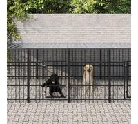 Chenil d'Extérieur pour Chiens Acier 11,26 m² Cage Enclos Niche Chiot vidaXL