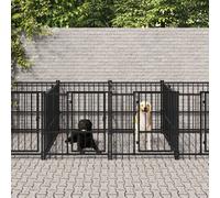 Chenil d'Extérieur pour Chiens Acier 13,14 m² Cage Enclos Niche Chiot vidaXL