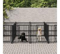 Chenil d'Extérieur pour Chiens Acier 13,14 m² Cage Enclos Niche Chiot vidaXL