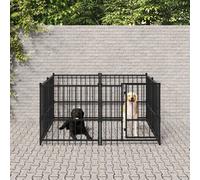 Chenil d'Extérieur pour Chiens Acier 5,63 m² Cage Enclos Niche Chiot vidaXL