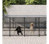 Chenil d'Extérieur pour Chiens Acier 5,63 m² Cage Enclos Niche Chiot vidaXL