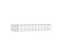 vidaXL Chenil d'Extérieur pour Chiens Acier 53,24 m² Enclos Niche Cage Chiots