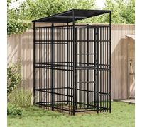 vidaXL Chenil d'extérieur avec toit pour chiens 3097948 – Acier 5,53 m²