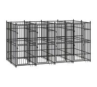 Chenil d'Extérieur pour Chiens Acier 7,37 m² Cage Niche Enclos Chiots vidaXL