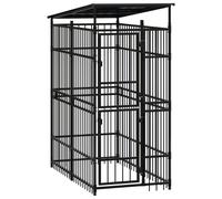 vidaXL Chenil d'Extérieur avec Toit pour Chiens Acier 9,22 m² Cage Enclos 3097950