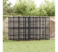 Chenil d'Extérieur pour Chiens Acier 7,37 m² Cage Niche Enclos Chiots vidaXL