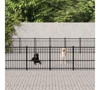 Chenil d'Extérieur pour Chiens Acier 94,09 m² Cage Enclos Niche Chiot vidaXL