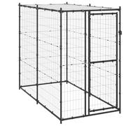 Chenil d'extérieur pour Chiens Acier avec Toit 110x220x180 cm,Articles pour Animaux, Articles pour Animaux de Compagnie, Accessoires pour Chiens, Niches & enclos pour Chiens, Noir (Poids 27.8KG)