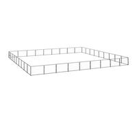 Chenil d'extérieur pour Chiens avec Porte verrouillable, Enclos pour Animaux de Compagnie, pour Cour, Jardin, terrasse, 900x900x70 cm Noir Acier