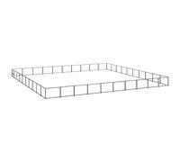 Chenil d'extérieur pour Chiens avec Porte verrouillable, Enclos pour Animaux de Compagnie, pour Cour, Jardin, terrasse, 1000x1000x70 cm Noir Acier