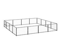 Chenil d'extérieur pour Chiens avec Porte verrouillable, Enclos pour Animaux de Compagnie, pour Cour, Jardin, terrasse, 400x400x70 cm Noir Acier