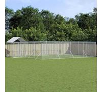 Chenil d'extérieur pour Chiens avec Toit argenté 10x6x2,5 m,Niches & enclos pour Chiens,95.35KG-3190472