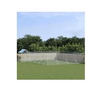 Vidaxl Chenil D'extérieur Pour Chiens Avec Toit Argenté 10x8x2,5 M