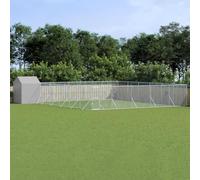 Chenil d'extérieur pour Chiens avec Toit argenté 12x12x2,5 m,Niches & enclos pour Chiens,140.75KG-3190482