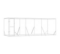 Chenil d'extérieur pour Chiens en Acier galvanisé argenté 6x2x2 m Robuste avec Porte verrouillable, enclos sécurisé spacieux pour Jardin, extérieur, Repos et Dressage