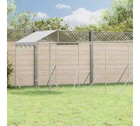 Vidaxl Chenil D'extérieur Pour Chiens Avec Toit Argenté 10x8x2,5 M