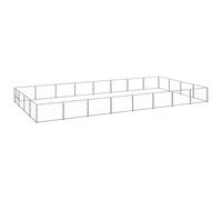 Chenil d'extérieur pour Chiens, Porte verrouillable, Enclos pour Animaux, Enclos extérieur pour Chien Cage Niche, Argenté 32 m² Acier