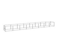 Chenil d'extérieur pour Chiens, Porte verrouillable, Enclos pour Animaux, Enclos extérieur pour Chien Cage Niche, Argenté 8 m² Acier