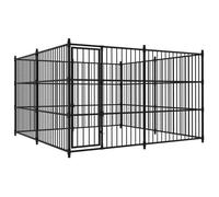 vidaXL Chenil d'extérieur pour chiens 300 x 300 x 185 cm Noir Acier